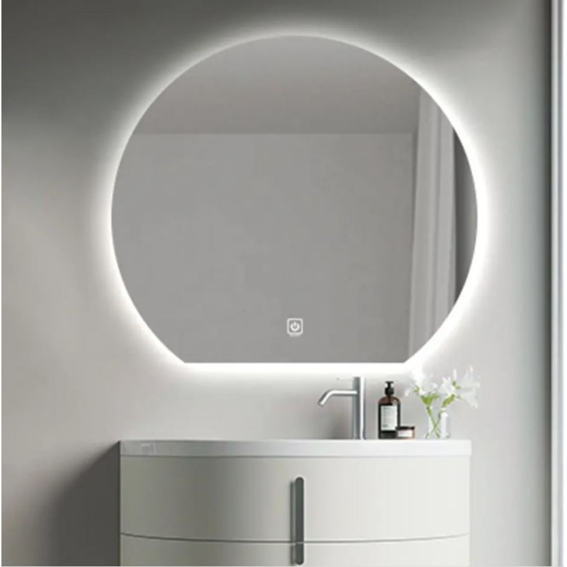 Polkrožno LED ogledalo za kopalnico
