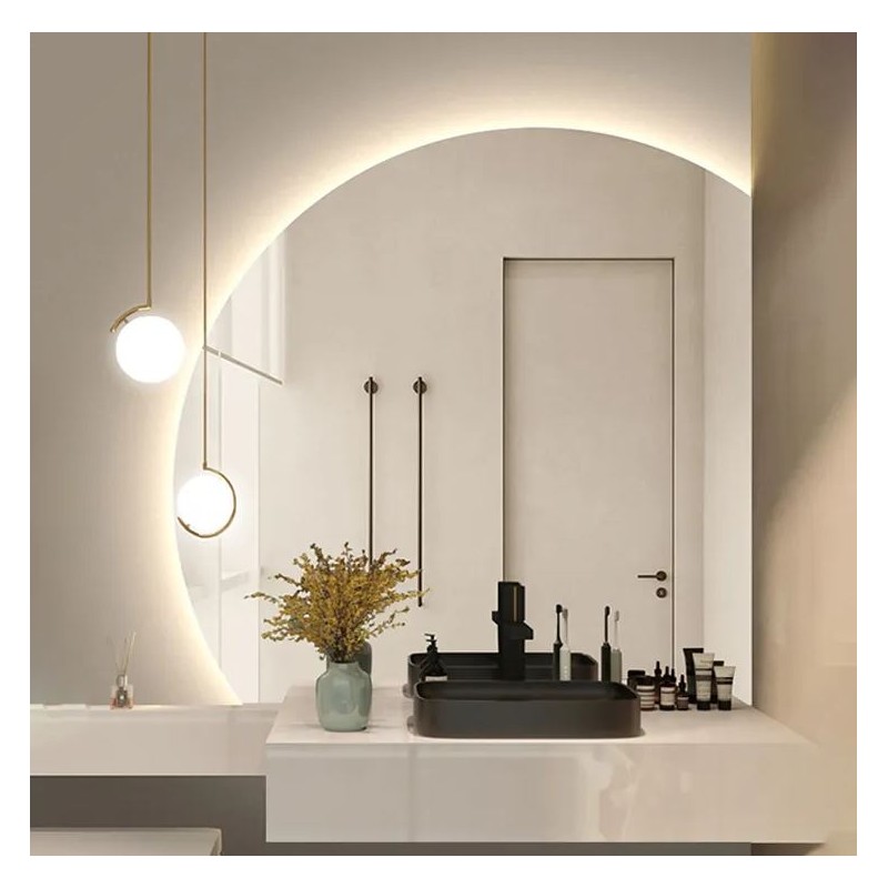 Asimetrično kopalniško LED ogledalo 90 cm