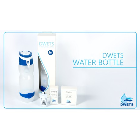 Tragbare Wasserfilterflasche Dwets für Wandern, Camping, Sport