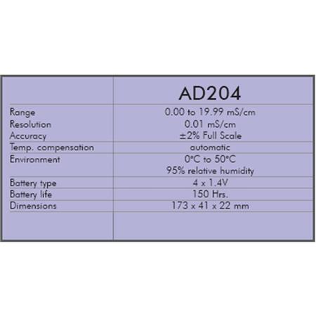 ADWA AD-204 EC-Messgerät für den EC-Wert von Wasser