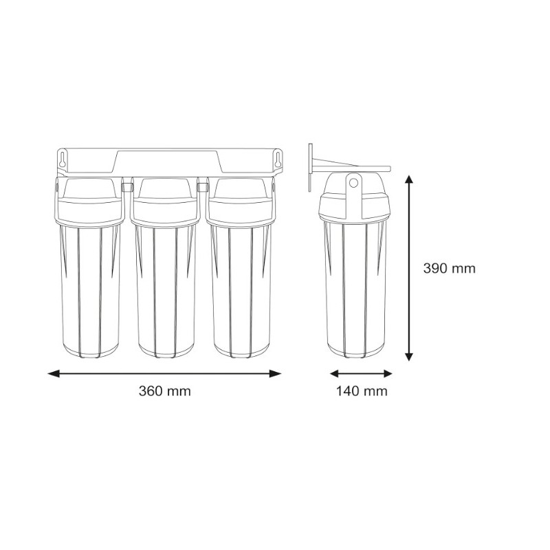 Triplex-Hauswasserfilter + Filterkartuschen-Set