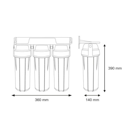 Triplex-Hauswasserfilter + Filterkartuschen-Set